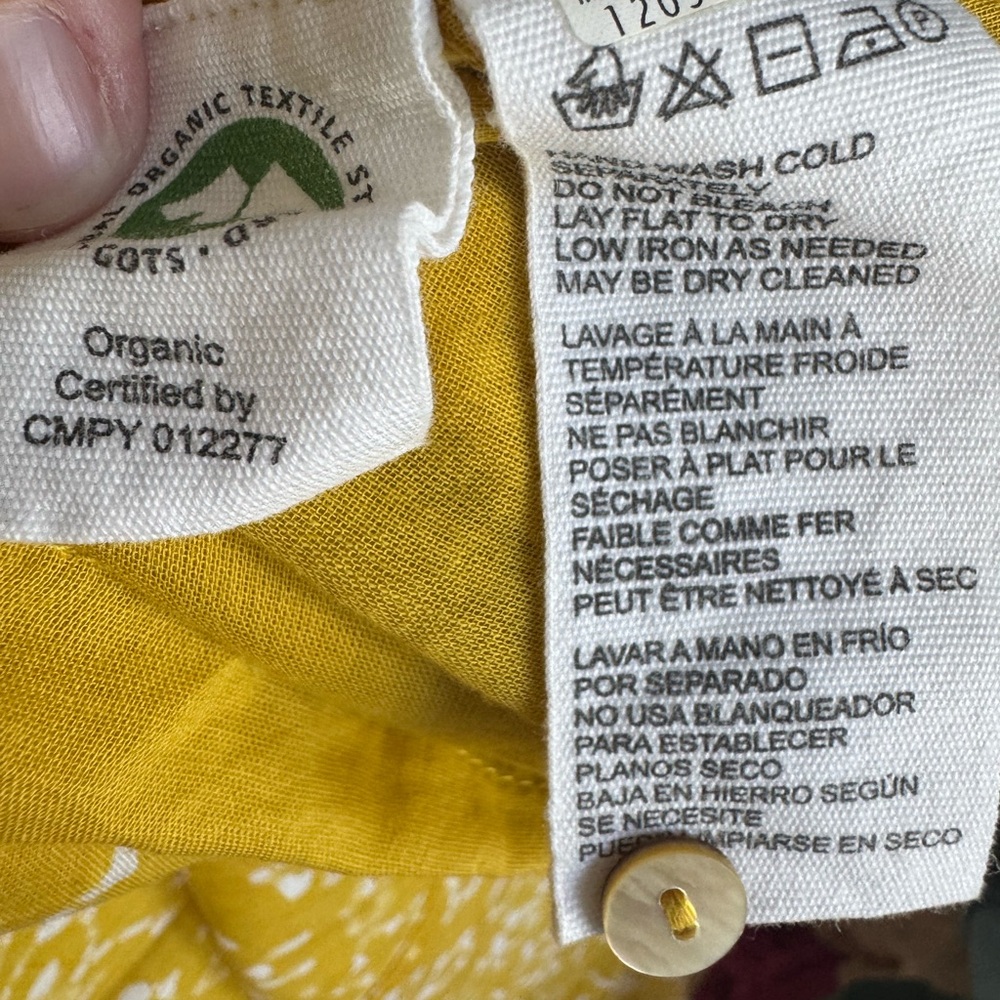 Cleobella Yellow Gold Zia Organic Cotton Size Medium Pattern Short Sleeve Dress - Picture 7 of 16